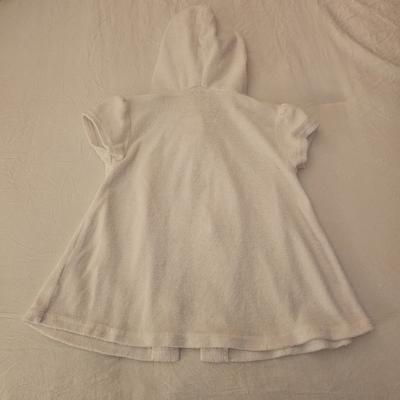 Starting Out Terry Short Sleeve Coverup with a hood 12/18 month white - Picture 2 of 4
